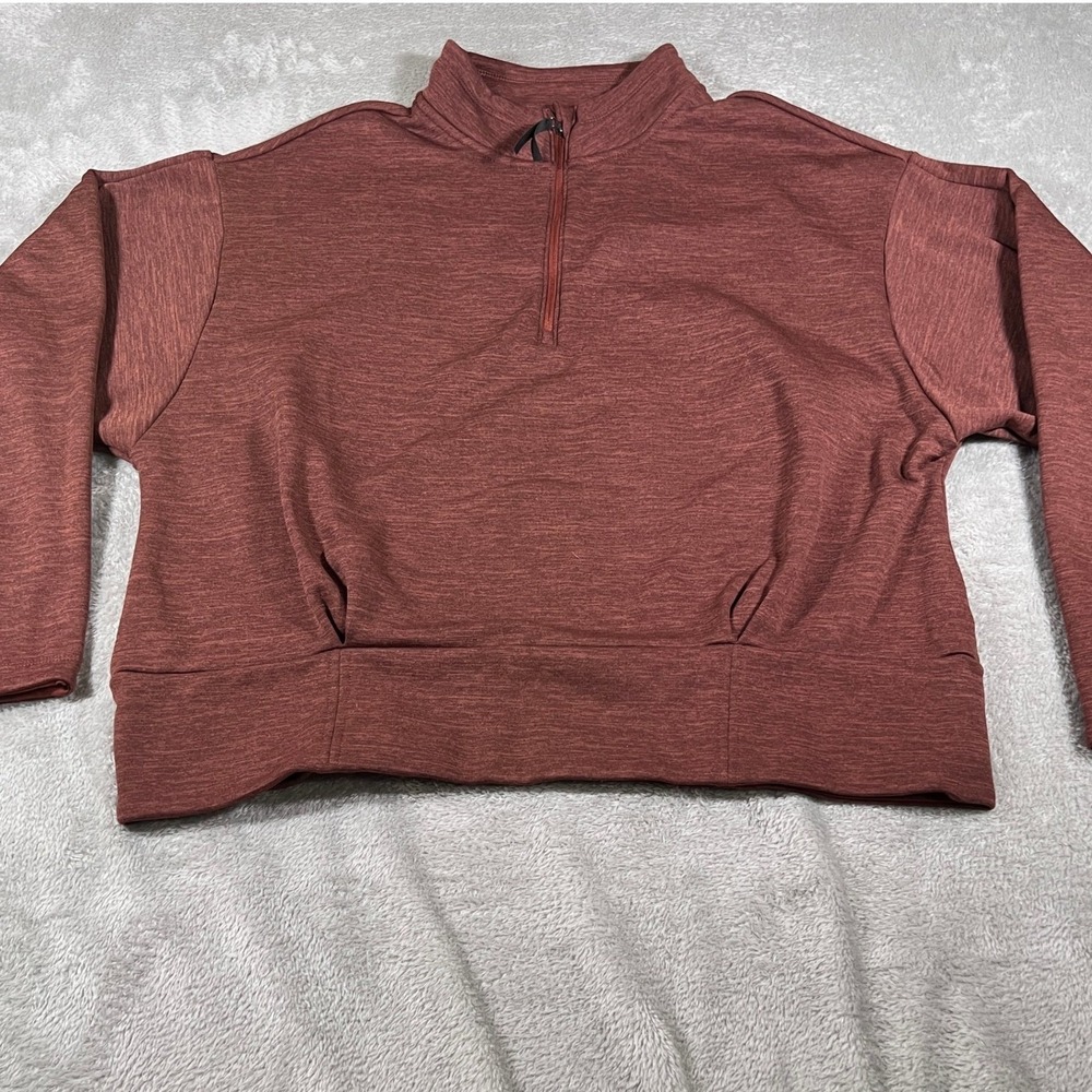 Athleta Alititude Sweatshirt Womens XL Mahogany Polartec Half Zip Pullover Warm